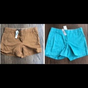 2pairs J. Crew 4” chino shorts